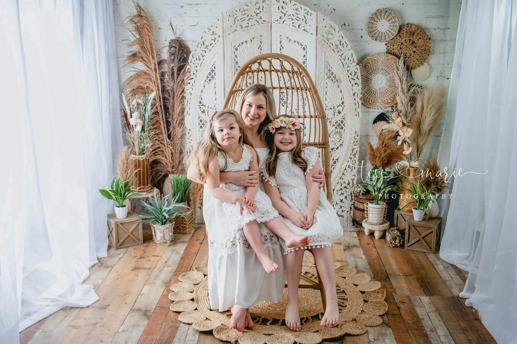 Kate Mother's Day Boho Arch Wall Pampas Grass Backdrop Designed by Mandy Ringe Photography